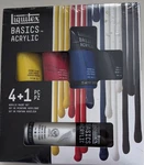 Liquitex - Basics Acrylic Color Set 4+1 Pieces Yellow/red/blue/black/white. Fixed Price $30.00.