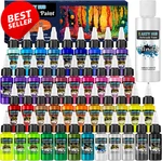 Airbrush Paint Set 42 Colors W Thinner Iridescent Neon Metallic -. Fixed Price $63.00.