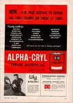 R-m Alpha-cryl 1960 Print Ad True Acrylic Paint 1961 Car Colors. Fixed Price $8.44.