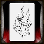Skull Flames Hell Fire 1 Airbrush Stencil Template Airsick. Fixed Price $14.99.