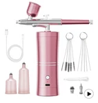 Rhinowisdom Pink Beauty Rechargeable Airbrush System Makeup Kit With Nozzles. Fixed Price $15.00.