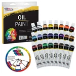 Professional 24 Color Oil Set, Lg 12ML Tubes, Artist Student Paintings. Fixed Price $16.99.