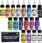 Homy Arty Airbrush Paint 16 Colors With 2 Thinner, Ready To Spray, Water-based. Fixed Price $29.07.