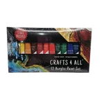 Crafts 4 All 12 Acrylic Paint Set W/ 3 Brushes Non-toxic Artist Kit New. Fixed Price $20.69.