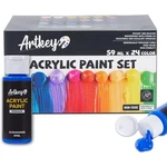 Artkey Acrylic Paint Set, 24 Colors OZ/59 Ml Kit For Professiona. Fixed Price $84.00.