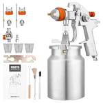 Refine Hvlp Gun, Siphon Air Paint Sprayer With 1.7MM 2MM Silver. Fixed Price $88.02.