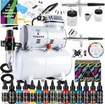 Airbrush Kit With 1/6 Hp Quiet Compressor 3L Tank & 15 Paint. Fixed Price $288.59.
