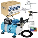 Master 3 Airbrush Set Pro Dual Fan Compressor Kit, Hobby, Auto, Cake, Art. Fixed Price $129.99.