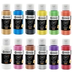 Acrylic Paint Set - 12 Metallic Colors For Canvas, Rock, Wood, Fabric, 59ML B.... Fixed Price $24.89.