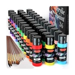 Acrylic Paint Set Of 36 Colors 2FL Oz 60ML Bottles With 12 Brushes,non Toxic .... Fixed Price $37.19.