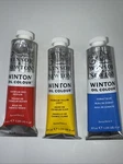 Combo Of 3 Winsor And Newton Winton Oil Colour 1.25 Oz. Cadmium Red,yellow,blue. Fixed Price $29.99.
