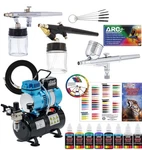 3 Master Airbrush Pro Compressor Kit, 6 Primary Colors Acrylic Paint Set. Fixed Price $139.99.