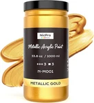 Nicpro Acrylic Paint Metallic Gold, 33.8 Fl Oz (pack Of 1),. Fixed Price $33.86.