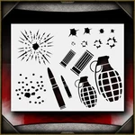 Shoot 'em Up Airbrush Stencil Template Airsick. Fixed Price $14.99.