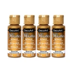 Decoart Dazzling Metallics 2OZ 4 Pack Glorious Gold Acrylic Paint Set. Fixed Price $17.99.