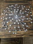 Mcm Sunburst Wall Art Sculpture 21 Silver Metal & Glass Acrylic Starburst. Fixed Price $25.00.