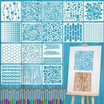 16 Pcs Cubist Wood Texture Stencils, Inch Mixed Burlap Reusable Pla.... Fixed Price $12.85.