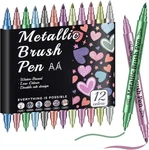 Prudiut 12 Pack Metallic Markers, Dual Tip Paint Pens, Water Based. Fixed Price $9.79.