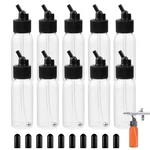 Hubest 10 Pack Airbrush Bottles 30ML (1OZ), Plastic Siphon P12, Transparent. Fixed Price $22.99.