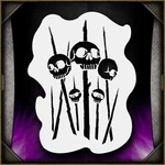 Spiked Skulls 4 - Airbrush Stencil Template Airsick. Fixed Price $14.99.