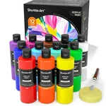 12 Colors Acrylic Paint Set 250ML Btls Rich Pigment For Canvas Wood Crafts Art. Fixed Price $54.99.