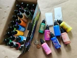 30 Color Airbrush Paint Kit 7OZ Water Based Acrylic With Brushes Metal Plastic. Fixed Price $26.19.