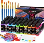 Verdeart 50 Colors Acrylic Paint Set With 10 Brushes. Fixed Price $42.49.