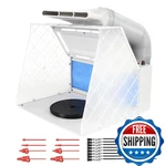 Hubest Airbrush Spray Booth Kit 8 Led Lights 16 Alligator Clips Adjustable. Fixed Price $117.92.