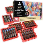 Metallic Gouache Paint, Set Of 36, 12ML/0.4 Us Fl Oz Tubes, Glitte. Fixed Price $58.99.