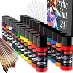 42PCS Acrylic Paint Set Of 24 Colors 2FL Oz 60ML Bottles With 12 Brushes And .... Fixed Price $39.61.
