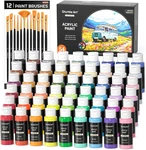 54 Colors Acrylic Paint, Shuttle Art Set With 12 Brushes, 2O. Fixed Price $54.12.