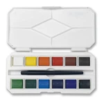 12 Assorted Water Colors Travel Pocket Set- Quality Paint Brush-easy To Blend.... Fixed Price $17.09.