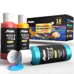 Abeier Metallic Acrylic Pouring Paint Set - Of 18 Colors. Fixed Price $33.74.