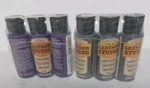 Leather Studio Set Of 6 2 Fl Oz Paint- (3) Metallic Gunmetal & Amethyst. Fixed Price $10.88.