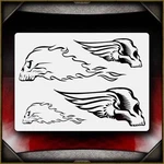 Wing & Fire Skulls Airbrush Stencil Template Airsick. Fixed Price $14.99.