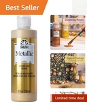 Folkart Pure Gold 8 Oz Acrylic Paint - Matte Finish For Stunning Creations. Fixed Price $12.99.