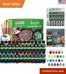24 Color Outdoor Acrylic Paint Set With 7 Brushes Non-toxic & Fade Resistant. Fixed Price $48.77.