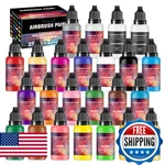 Airbrush Paint - 22 Colors Set With Tinner, Plastic & Wood Acry. Fixed Price $43.61.