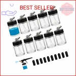 Hubest 10PCS 22CC Airbrush Glass Bottles With Adapter Lids - 3/4OZ Siphon Feed J. Fixed Price $22.47.