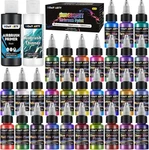 Iridescent Airbrush Paint - 30 Colors With 4.05 Fl Oz Thinner And Pri. Fixed Price $45.50.