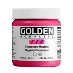 Heavy Body Acrylics By Golden, Fluorescent Magenta, 4 Fl. Oz. Jar, Profession.... Fixed Price $30.15.