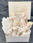Vtg Porcelain Cherub Angel Huggers Set Of 4 Emery Bird Thayer Original Box 1960S. Fixed Price $45.00.