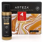 Arteza Pouring Acrylic Paint Metallic 4OZ Bottles - Set Of. Fixed Price $19.99.