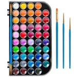 48 Solid Watercolor Paint Set With 3 Brushes For Kids & Artists. Fixed Price $11.81.