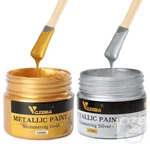 Acrylic Metallic Gold And SILVER,200ML Leaf For Art, Painting. Fixed Price $24.89.
