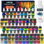 Airbrush Paint - 42 Colors With 4.05 Fl Oz Thinner, Iridescent, Neon And Meta.... Fixed Price $57.81.