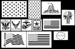 12 Pack American Patriot Stencils Marines Army Navy Flags 1776 50 Stars Gadsden. Fixed Price $24.99.