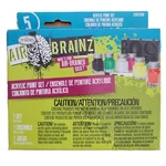 Testors Brainz Airbrush Acrylic Set Of 6: 4 Fluorescent Colors + Black/white. Fixed Price $14.99.