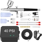 Gocheer Airbrush Kit W Compressor, 40 Psi High Pressure Black. Fixed Price $54.99.