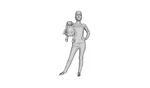 Printle C Femme 034--YOUNG Girl Toy Rabbit Hat Figure For Dioramas Train Sets. Fixed Price $19.20.